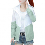 Naiste p&auml;ikesekaitse jakk t&auml;ispika lukuga &otilde;huke kapuutsiga jakk sportlik treening anti-UV tuulejope kiiresti kuivav matkajope v&auml;litingimustes telkimiseks M sinine