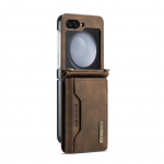 M2 Nahast &Uuml;mbris Samsung Z Flip5/4 jaoks: &Otilde;larihmiga rahakott ja kaardihoidja Z Flip3