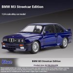 1:24 BMW M3 1988 T&auml;navas&otilde;iduauto Diecast Sulamist Metallist Mudelauto 3 K&auml;iku Tagasit&otilde;mbamine Juhtimine Kollektsioon Hobi Kaunistus Ehted Poisid Lapsed Kingitus valge