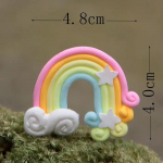 Rainbow Cake Decorating Star Cloud Mini Colorful Fairy Garden Terrarium Figurine Decor Set cake toper birthday decoration B