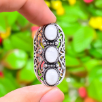 Rainbow Moonstone Handmade 925 Sterling Silver Gift Ring Size 6.5 q6t73