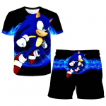 2025 MINISO Uued poiste ja t&uuml;drukute superhelikiirusega T-s&auml;rgid+l&uuml;hikesed p&uuml;ksid Harajuku Sonic tr&uuml;kiga &uuml;likond T-s&auml;rk + l&uuml;hikesed p&uuml;ksid moodne t&auml;navastiil laste l&uuml;hikeste varrukatega 110