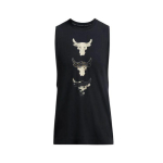 Under Armour Project Rock Mugav Pehme &Uuml;mmarguse Kaelusega T-s&auml;rk Meeste Topid Must 1386912-001 L