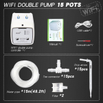WiFi nutikas topeltpumbaga automaatne kastmiss&uuml;steem - Mobiilne kaugjuhtimine r&otilde;du ja potitaimede kastmiseks 15-pot smart dual pump