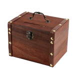Large Wooden P iggy Bank Safe Money Box Savings With Lock Wood Carving Handmade