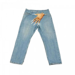 RogueWave Streetwear Jeans Y2K Gooti Hip Hop S&otilde;rmede Graafilise Prindiga Retro Sinised Kotakad Teksad Meestele Naistele Moodsad K&otilde;rge V&ouml;&ouml;koht Lai Jalg P&uuml;ksid S