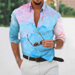 Disainer Kevadsuvi Meeste vabaaja 3D Halloweeni tr&uuml;kkimine Hawaii s&auml;rk pluus pikkade varrukatega s&auml;rgid L