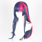 S&uuml;nteetilised Twilight Sparkle parukad naistele Tume sinine lilla pikk sirge juukseparukas tukkidega Ponisaba Cosplay kost&uuml;&uuml;m V&auml;ike hobune