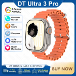 2025Uus DT Ultra 3 Pro Google Maps NFC Nutikell 32G M&auml;lu Muusika Video NFC Bluetooth K&otilde;ne Veekindel Nutikell Silicone oranž