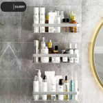 1-3 TK Vannitoa hoiuriiul puurimiseta ruumi alumiiniumist nurga iminapaga t&uuml;&uuml;pi ristk&uuml;likukujuline hoiuriiul vannitoa nurkade jaoks B-3pcs