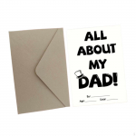 Happy Father's Day Card with Envelope, Fill in The Blank Coloring DIY Crafts Thank You Gift