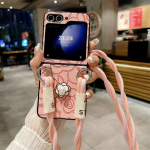 Crossbody nahast lilleline telefoni&uuml;mbris Samsung Galaxy Z Flip 6 5 4 3 Flip6 Flip5 Flip4 Flip3 5G k&otilde;vakesta p&otilde;rutuskindel kate Galaxy Z Flip6