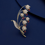 SUYU Moetrend Elegant tsirkoonidega inkrusteeritud pross Naiste luksuspross Mantlitarvikud N&otilde;el Kellukeseorhidee n&otilde;el Kingitus punane