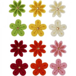 Fleurs color&eacute;es en feutrine 2 Designs - 30 mm - 120 pcs