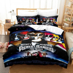 Mighty Morphin &Uuml;he-, Kahe-, Kuninga-Suuruses Voodipesukomplekt T&auml;iskasvanute Poiste Magamistuba Tekikoti Komplektid 3D Prindi Anime EU single(135x200cm)