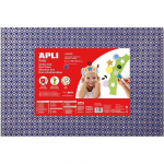 APLI Pochette 1 feuille de mousse caoutchouc - Bleu imprim&eacute;es losanges argent&eacute;s