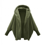 Naiste mood lahtine vintage soe &uuml;hev&auml;rviline pikkade varrukatega kapuutsiga l&otilde;tv pl&uuml;&uuml;sis mantel XL