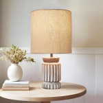 40,64 cm Retro Talu Stiilis Laualamp elutuppa, magamistuppa, maal&auml;hedane linane &ouml;&ouml;kapi lamp laste tuppa, kabinetti, kontorisse, silinder LED