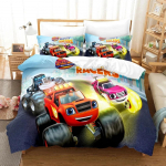 Uus Blaze Multikate Monster Masinad Voodipesukomplekt, Tekikott Voodikomplekt Tekikate Padjap&uuml;&uuml;r, Kuningas Kuninganna &Uuml;heinimese Suurus Poistele T&uuml;drukutele T&auml;iskasvanutele 150x200cm 3pcs