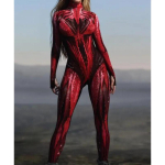 Unisex k&uuml;berpunk 3D digitaalne printimine Halloweeni peo rollim&auml;nguriietus Naiste meeste cosplay kost&uuml;&uuml;m karnevali kombinesoon XXXL black