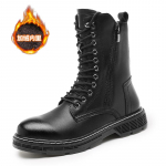 K&uuml;lgmised lukuga k&otilde;rge s&auml;&auml;rega saapad meestele, vabaajajalatsid, Chelsea nahksaapad meestele, talvised soojad stiilsed meeste mootorrattasaapad, suur suurus 38