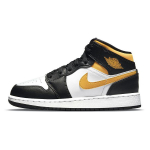 Air Jordan 1 Mid GS Must &Uuml;likoolikuld Laste tossud Valge Pollen 554725-177 35.5