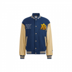 Adidas Originals Trefoil Mc Varsity Jakk Lapitehnika Prindi ja Press-kinnitustega Meeste Jakk Sinine HZ7092 S