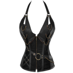 T&auml;iskasvanutele m&otilde;eldud keskaegne viikingite piraadikost&uuml;&uuml;m naiste gooti r&uuml;&uuml;tlikorsett Halloweeni cosplay Steampunk nahast p&auml;itsed vest metallist kuuri S must