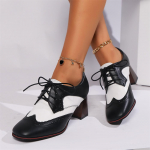 Mood 2025 S&uuml;gis Naiste Oxford Paeltega Kingad Vintage &Uuml;mara Ninaga Naiste Pahkluusaapad Inglise Stiil k&otilde;rge kontsaga Daamide Kingad 35-43 37 must