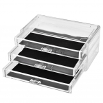 Three tier Transparent Makeup Desktop Drawers Table Cosmetic Storage Box Holder