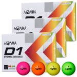 3 tosina komplekt Honma Golf D1 pehmeid ionomeerpallid 36 Suurep&auml;rane v&auml;&auml;rtus Honma jaoks Honma mitmev&auml;rvilised pallid, D-1 BT2201, 2-osalised pallid, mitmev&auml;rvilised, pallid, raha, golf,