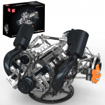 Mould King 10248 V8 mootori ehitusklotsid &ndash; realistlik kahe turboga V8 automootori mudelikomplekt (3192 t&uuml;kki) Staatiline v&auml;ljapanekumudel lastele ja teismelistele
