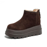 Ehtne nahk Talvesaapad Naistele Suede Saapad K&otilde;rgust suurendavad 8cm Libisemiskindlad Soojad Pl&uuml;&uuml;sist Moodne Br&auml;nd Naiste Lumesaapad 39 black