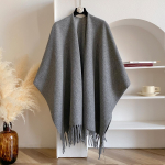 Talvine Naiste Poncho Soe Sall Kahepoolne Disainer Paksenev Tekk Luksuslik Sall Naiste Keep Ka&scaron;miir Pashmina Keebike gray