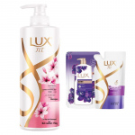 LUX Peach Blossom Scent Shampoo & Body Wash Set