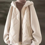 Soojad ja paksendatud kapuutsiga puuvillased riided suur suurus naister&otilde;ivad talv uus lahtine ja &otilde;huke mantel 2XL hall v&auml;rv