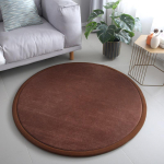 2 cm paksune korallfliisist &uuml;mmargune vaip magamistuppa, elutuppa, laste m&auml;ngunurka, beebi roomamismatt, kodukaunistus, kaamelikarva hallid vaibad Diam 80cm(31.5inch) kohv