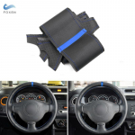 Auto roolikatte nahksisustus Peugeot 207 Partner Expert jaoks Citroen Berlingo Jumpy 2009-2016 Must sinisega