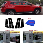 S&uuml;sinikkiust Must Poleeritud Pilaripostid Sobivad Jeep Compass 2017- Aknaliistu Kate BC Pilarikleeps Kroom bright black
