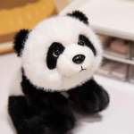30CM Hiina Panda pehmo Armas looma teemaline peod M&auml;nguasjad Lasteaed Voodi Tuba Voodi Kaunistus Suurep&auml;rane kingitus beebile poistele t&uuml;drukutele 30CM must valge v&auml;rv