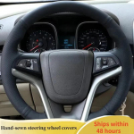 Car Steering Wheel Cover For Opel Mokka Opel ignia Astra J 2009-2016 ized Microfiber Leather DIY Steering Wheel Braid Black Thread