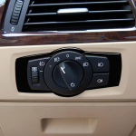 Soft PVC Plastic Piano Black Car Interior Accessories Headlight Switch Frame Cover Trim For BMW 3 series E90 E92 E93 2005-2012