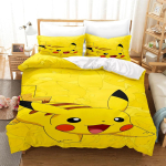 3D Pikachu Tekikate Pok&eacute;mon Voodipesu Kollektsioon Laste Voodipesu Kollektsioon 23-osaline Tekikatted Katted Lastele Prinditud 140x200cm-2pcs yellow