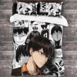 Haikyuu Laste Tekikott Padjap&uuml;&uuml;r V&otilde;rkpall Voodipesukomplekt Poiste T&uuml;drukute Magamistoa Kaunistus &Uuml;he- v&otilde;i Kahekohaline Suurus Laste Kingitus EU Single(135*200cm)3pcs