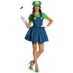 Halloweeni kost&uuml;&uuml;m naistele t&auml;iskasvanutele, Maarja kleit, Mario kleit naistele, rihmaga seelik, lavakleit M blue