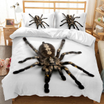 Tarantula Print Beddengoed komplekt Zwart Bruin Spider Dekvoodi kate, putukateema Zachte Dekbedovertrek Voor Kinderen Tiener, Wit (135x200cm) white