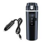 Temperatuuri reguleerimise kruus Reisi kuumutustass Elektriline soojendustass kohvi jaoks autos 12 V 24 V soojendusega kruusid 500 ml 17 untsi black