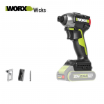 Worx 20V juhtmeta harjadeta l&ouml;&ouml;k- ja puurmasin CN pistikuga (adapter kaasas)