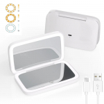 Kahepoolne LED-laetav meigipeegel 5x suurendusega, kompaktne tasku-, reisi- ja esteetiline tualettpeegel, meigikosmeetikat&ouml;&ouml;riistad