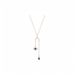 Swarovski Symbolic kurja silma Y-kujuline kristallkaelakee Naistele kaelakee Sinine Roosakuld 5425861 Box (Random Color)